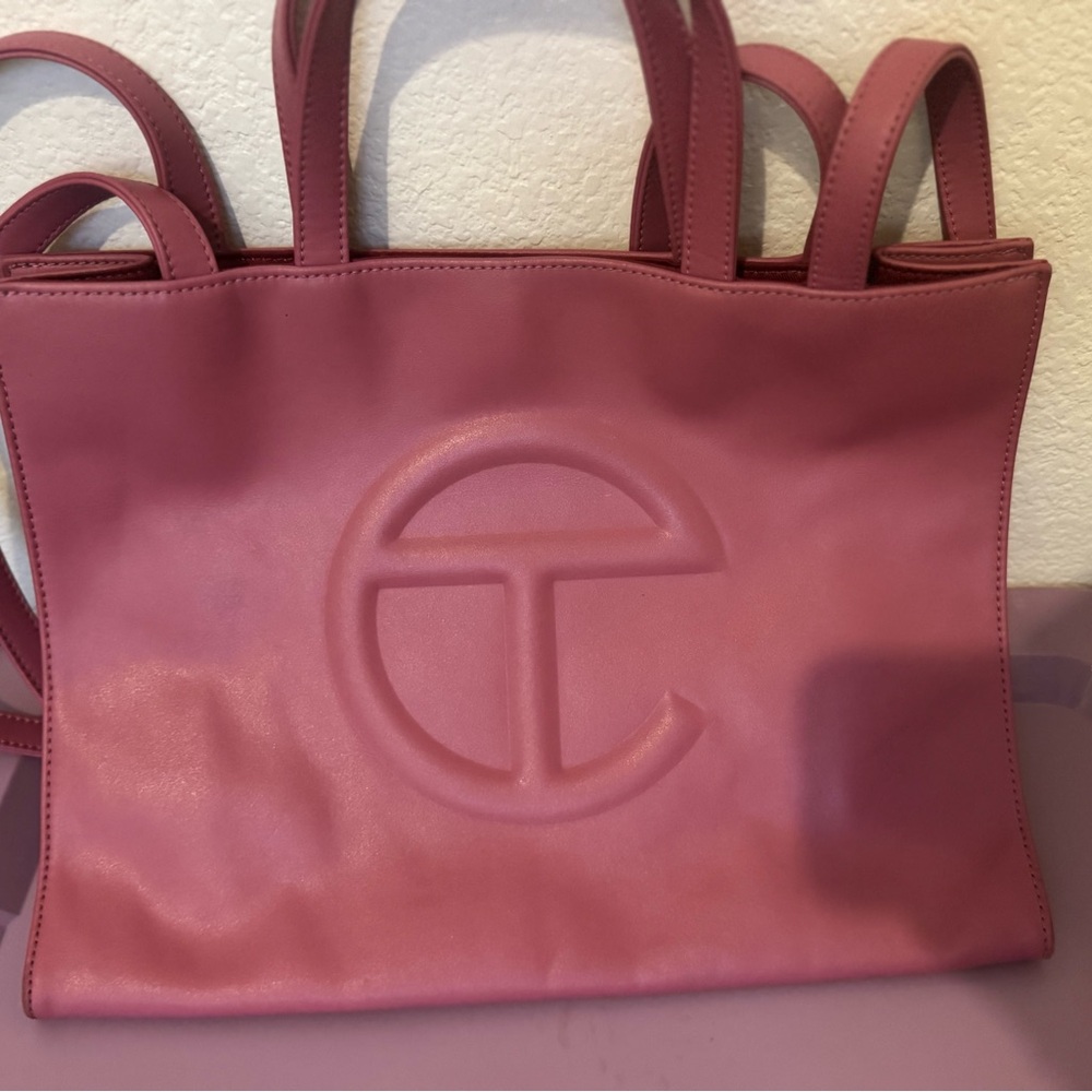 Authentic Telfar MEDIUM Tote Bag in the color “Corned Beef”